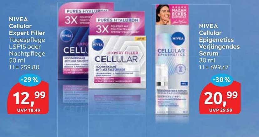 NIVEA Cellular Expert Filler Tagespflege LSF15 oder Nachtpflege 50 ml