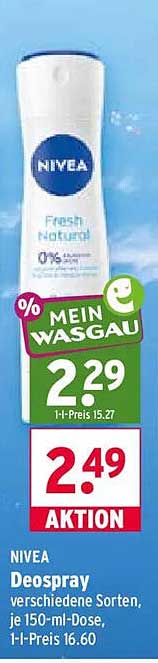 NIVEA Deospray verschiedene Sorten, je 150-ml-Dose, 1-l-Preis 16.60