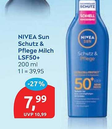 NIVEA Sun Schutz & Pflege Milch LSF50+