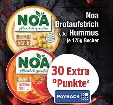 Noa Brotaufstrich oder Hummus je 175g Becher