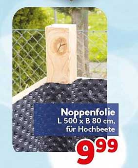 Noppenfolie L 500 x B 80 cm, für Hochbeete