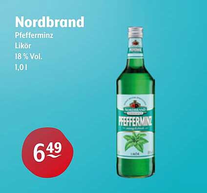 Nordbrand Pfefferminz Likör 18 % Vol. 1,0 l