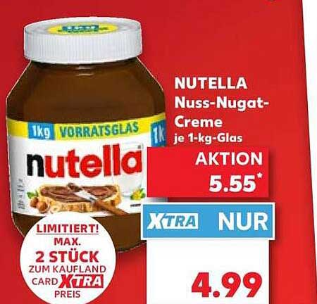 NUTELLA Nuss-Nugat-Creme je 1-kg-Glas