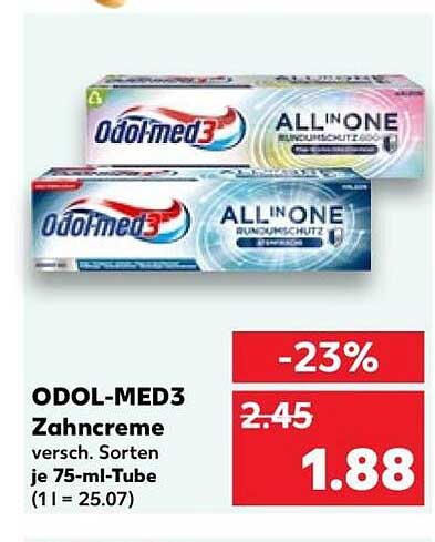 ODOL-MED3 Zahncreme versch. Sorten je 75-ml-Tube