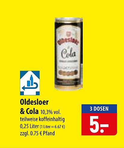 Oldesloer & Cola 10,3% vol. teilweise koffeinhaltig 0,25 Liter
