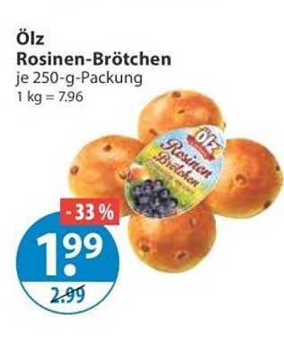 Ölz Rosinen-Brötchen je 250-g-Packung