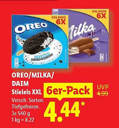 OREO/MILKA/DAIM Stieleis XXL 6er-Pack