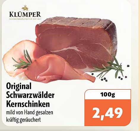 Original Schwarzwälder Kernschninken mild von Hand gesalzen kräftig geräuchert