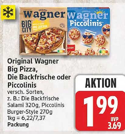 Original Wagner Big Pizza, Die Backfrische oder Piccolinis