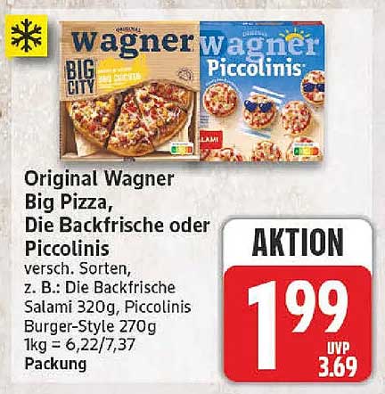 Original Wagner Big Pizza, Die Backfrische oder Piccolinis