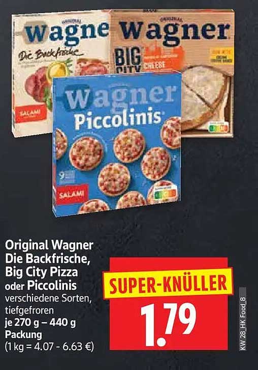 Original Wagner Die Backfrische, Big City Pizza oder Piccolinis