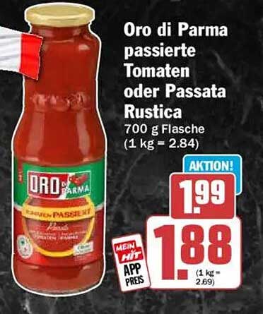 Oro di Parma passierte Tomaten oder Passata Rustica