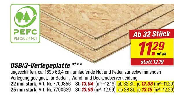 OSB/3-Verlegeplatte */**