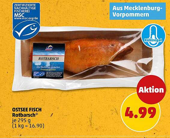 OSTSEE FISCH Rotbarsch* je 295 g (1 kg = 16.90)