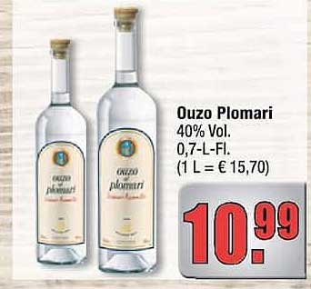Ouzo Plomari 40% Vol. 0,7-L-Fl. (1 L = € 15,70)