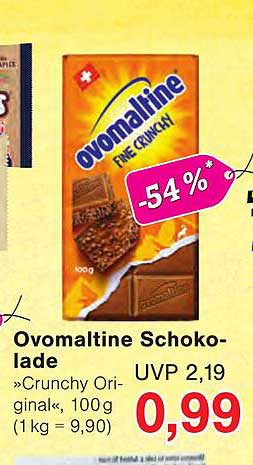 Ovomaltine Schokolade »Crunchy Original«, 100 g (1 kg = 9,90)