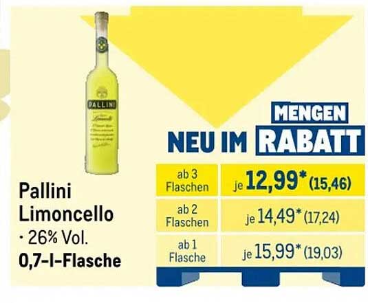 Pallini Limoncello · 26% Vol. 0,7-l-Flasche