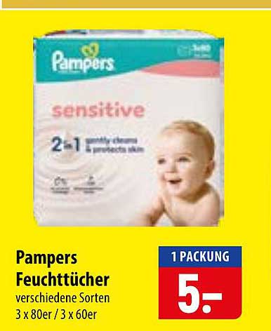 Pampers Feuchttücher verschiedene Sorten 3 x 80er / 3 x 60er
