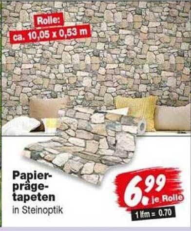 Papierprägetapeten in Steinoptik