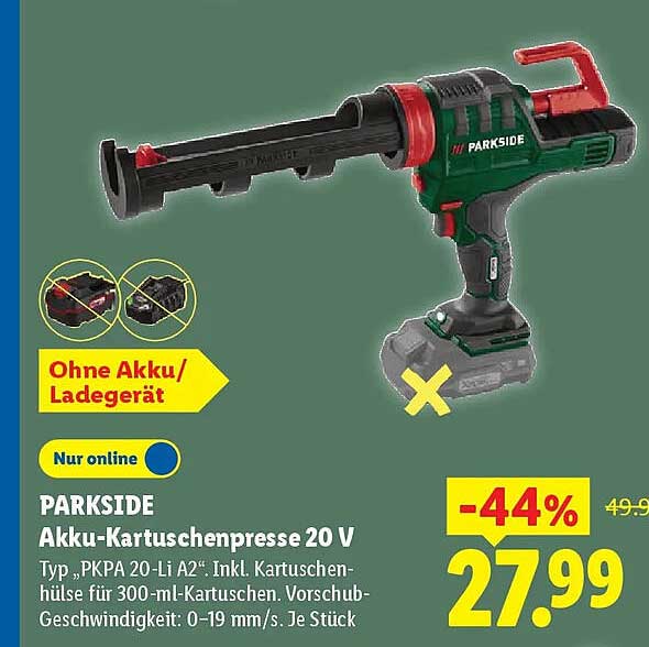 PARKSIDE Akku-Kartuschenpresse 20 V