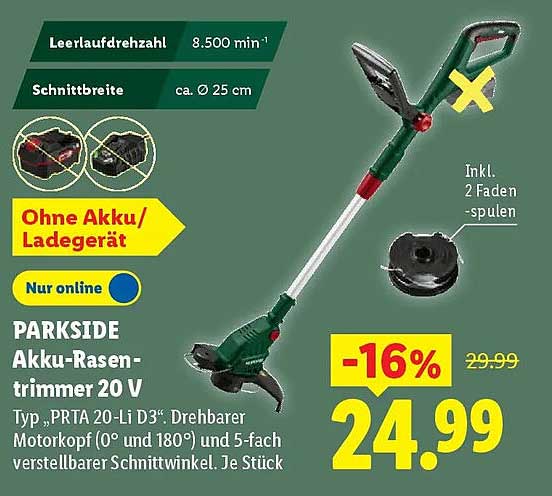 PARKSIDE Akku-Rasen-trimmer 20 V