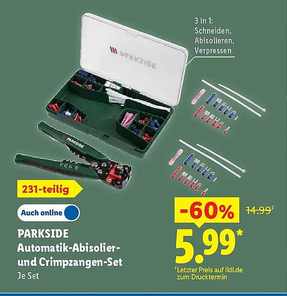PARKSIDE Automatik-Abisolier- und Crimpzangen-Set