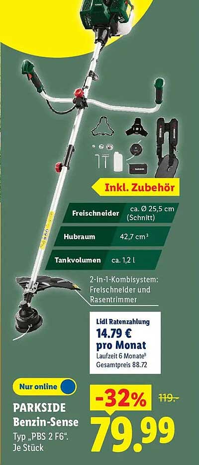 PARKSIDE Benzin-Sense Typ „PBS 2 F6“, Je Stück