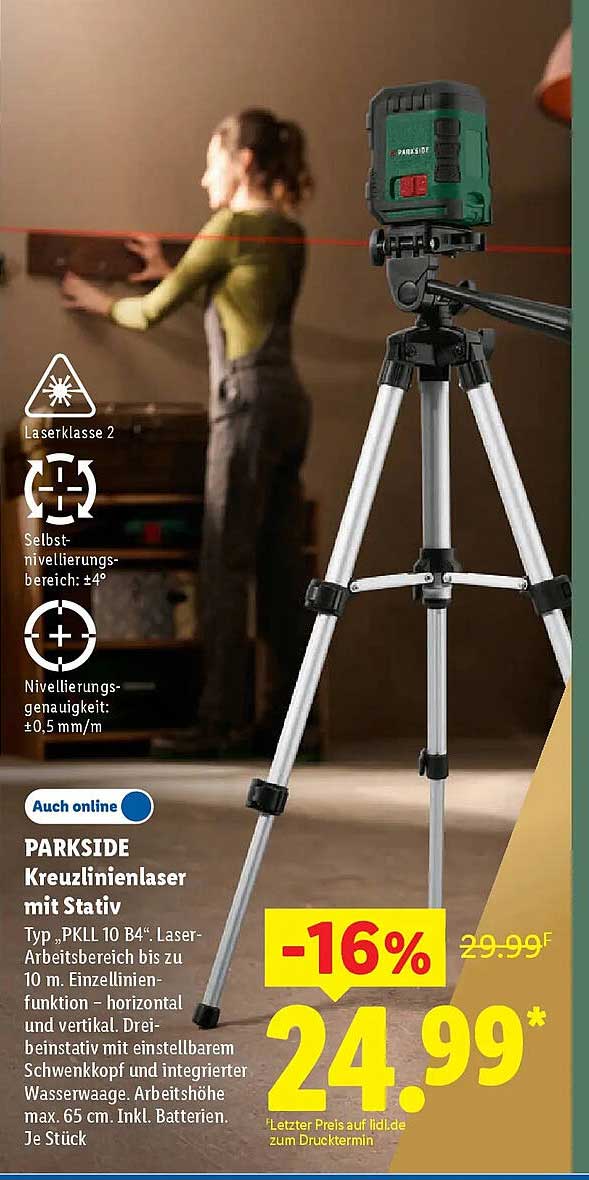 PARKSIDE Kreuzlinienlaser mit Stativ
