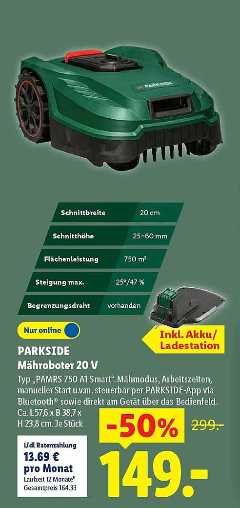 PARKSIDE Mähroboter 20 V