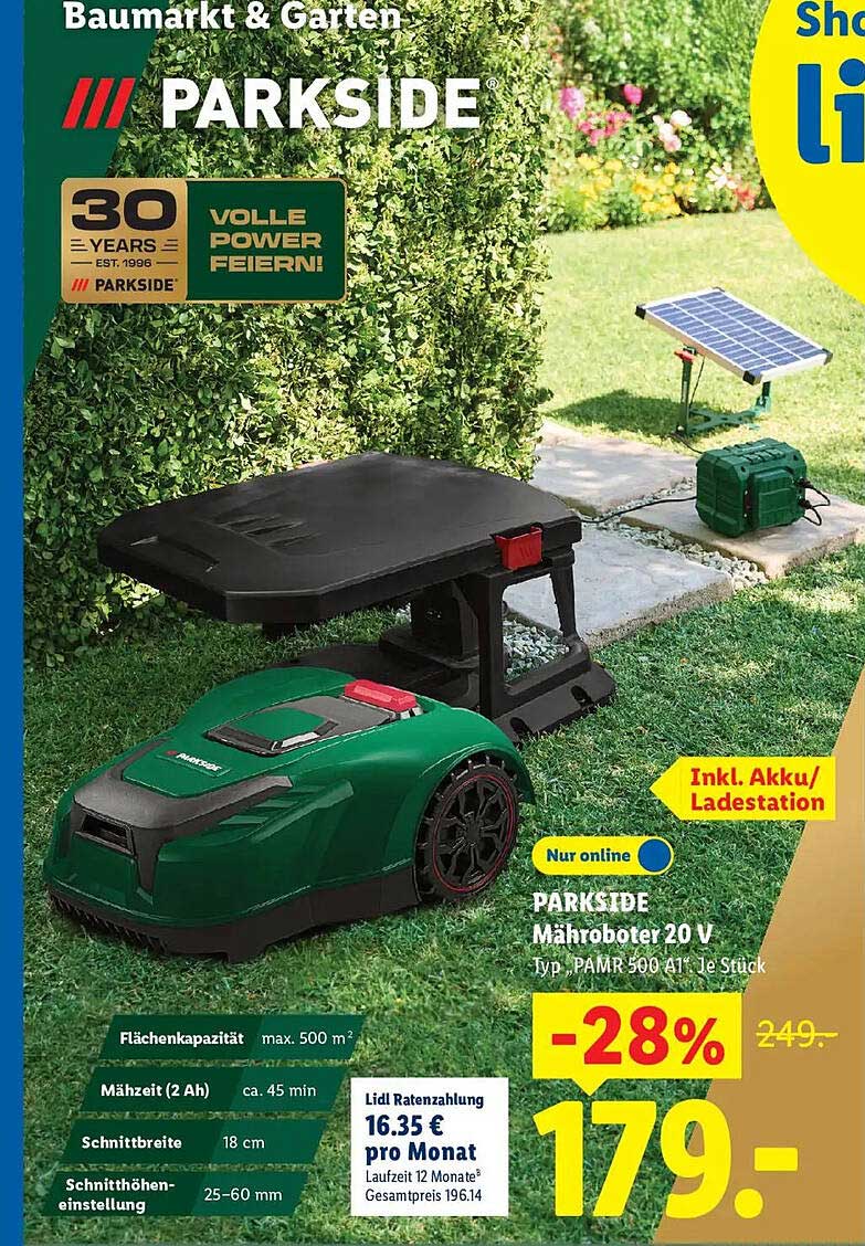 PARKSIDE Mähroboter 20 V Typ „PAMR 500 A1“