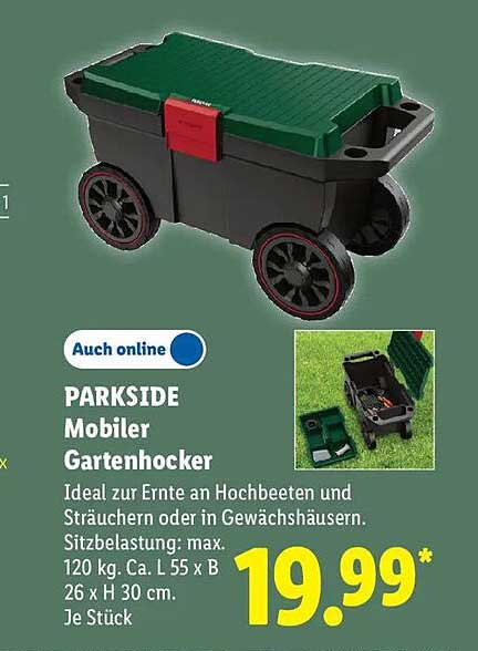 PARKSIDE Mobiler Gartenhocker