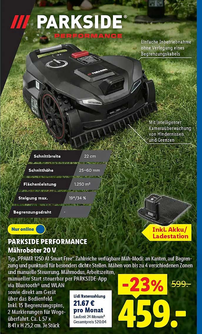 PARKSIDE PERFORMANCE Mähroboter 20 V