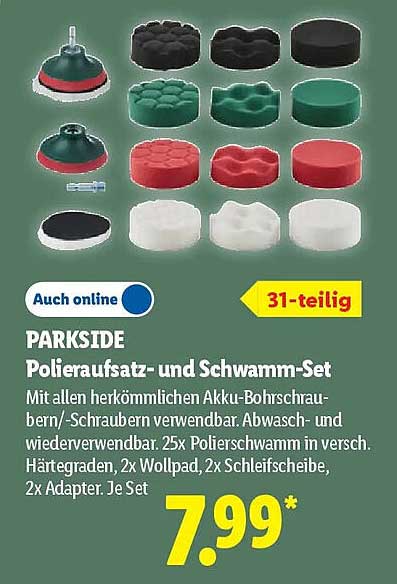 PARKSIDE Polieraufsatz- und Schwamm-Set