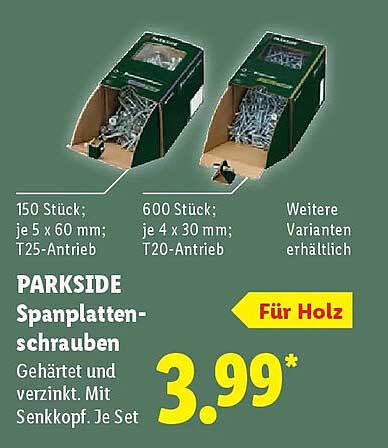 PARKSIDE Spanplattenschrauben
