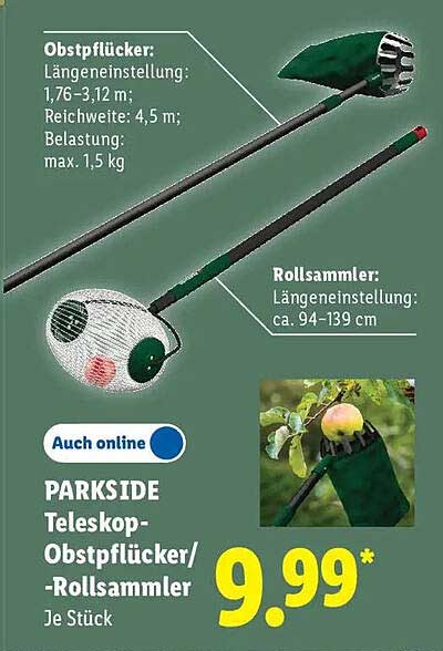 PARKSIDE Teleskop-Obstpflücker/-Rollsammler