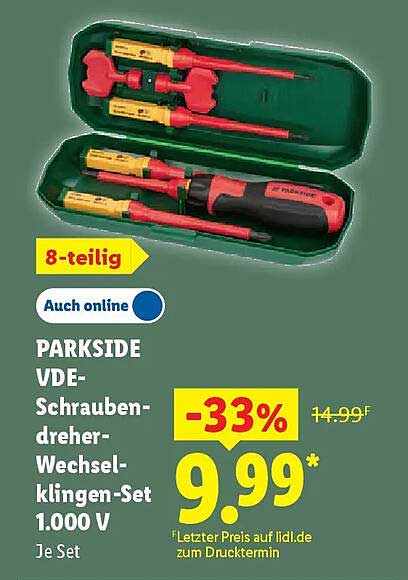 PARKSIDE VDE-Schraubendreher-Wechselklingen-Set 1.000 V