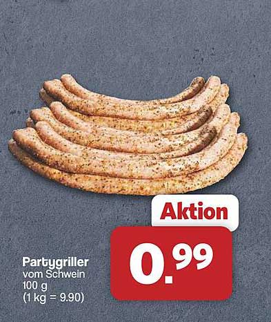 Partygiller vom Schwein 100 g (1 kg = 9.90)