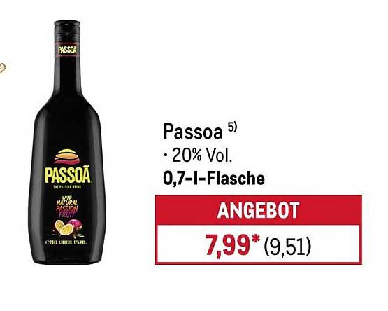 Passoa 20% Vol. 0,7-l-Flasche
