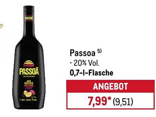 Passoa 5) • 20% Vol. 0,7-l-Flasche