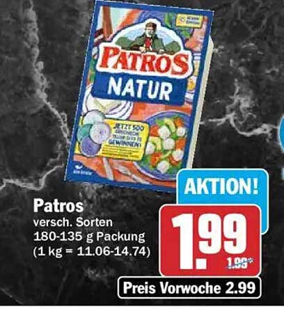 Patros versch. Sorten 180-135 g Packung