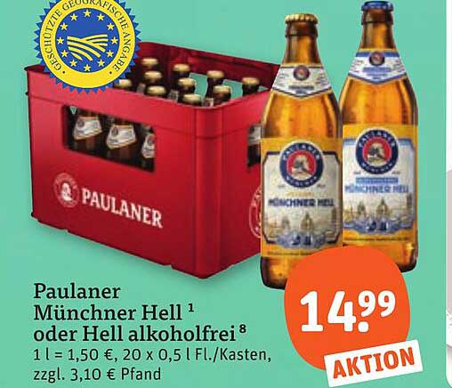 Paulaner Münchner Hell¹ oder Hell alkoholfrei⁸