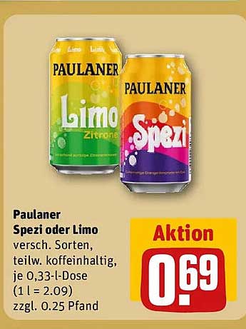 Paulaner Spezi oder Limo