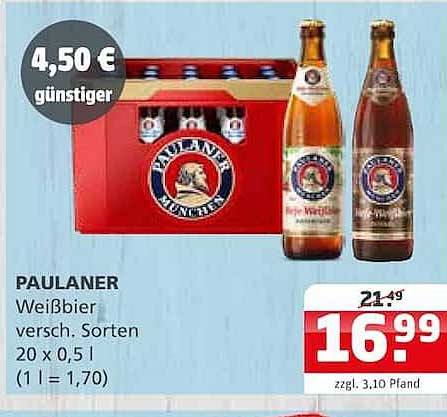 PAULANER Weißbier versch. Sorten 20 x 0,5 l (1 l = 1,70)