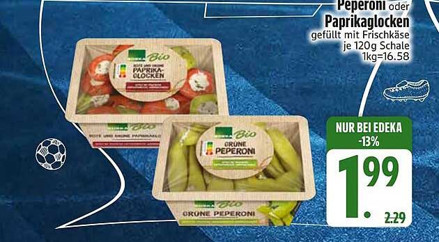 Peperoni oder Paprikaglöckchen gefüllt mit Frischkäse