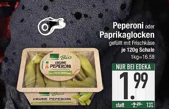 Peperoni oder Paprikaglöcken gefüllt mit Frischkäse je 120g Schale