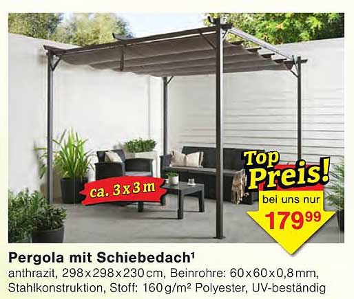 Pergola mit Schiebedach¹