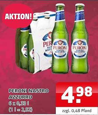 PERONI NASTRO AZZURRO 6 x 0,33 l (1 l = 2,52)