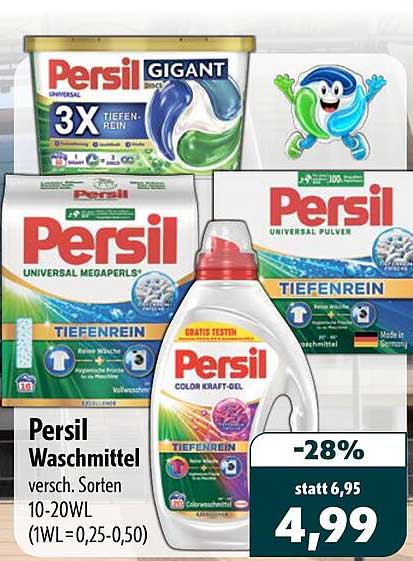 Persil Waschmittel versch. Sorten 10-20WL (1WL=0,25-0,50)