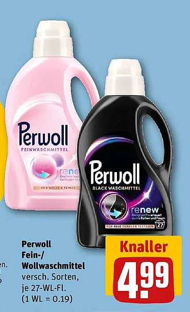 Perwoll Fein-/Wollwaschmittel versch. Sorten, je 27-WL-Fl. (1 WL = 0.19)