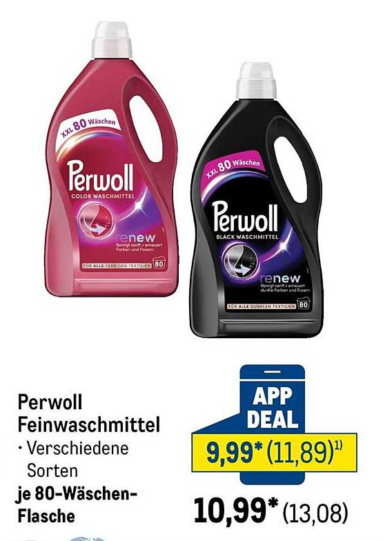 Perwoll Feinwaschmittel • Verschiedene Sorten je 80-Wäschen-Flasche
